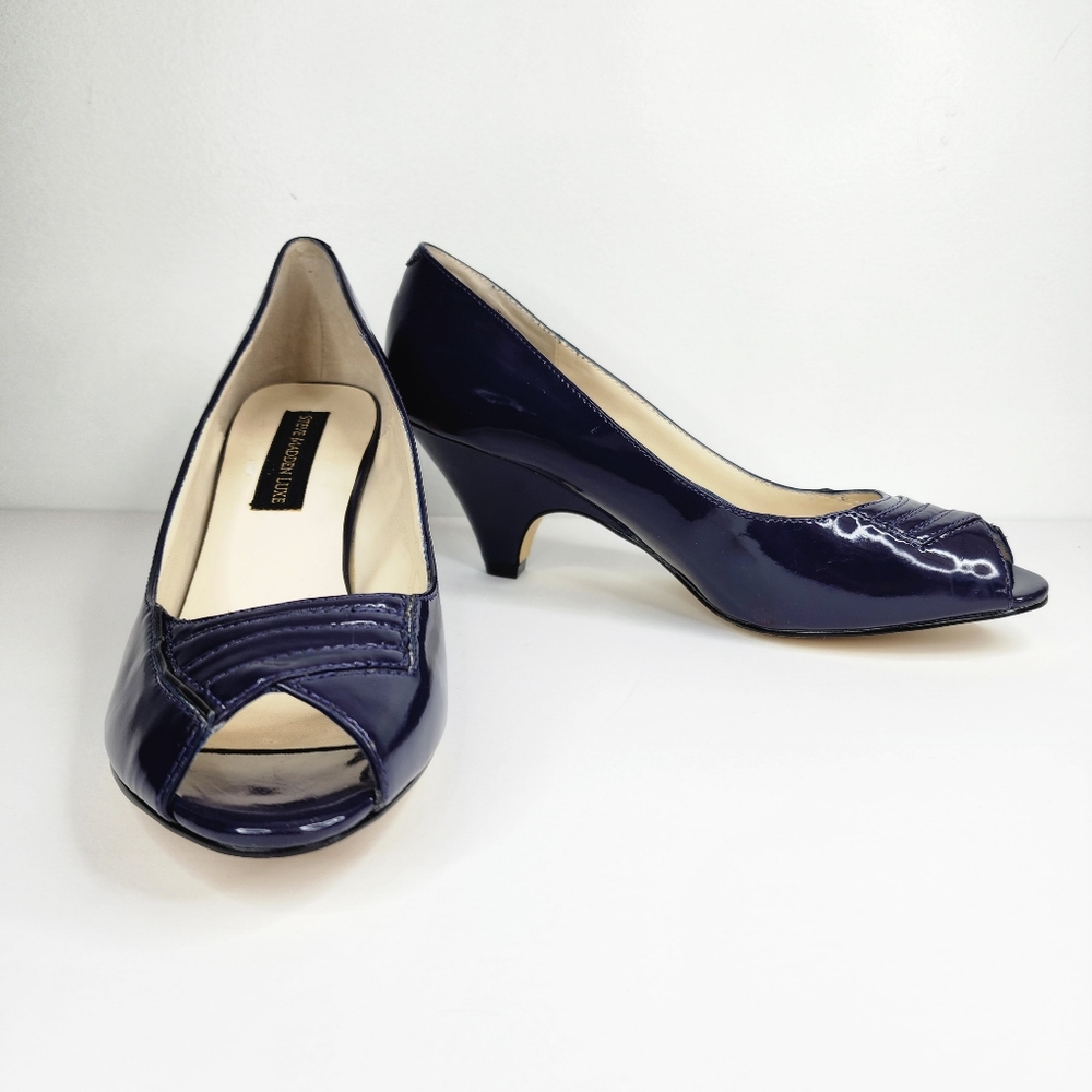STEVE MADDEN LUXE Blue Peeptoe Heels.